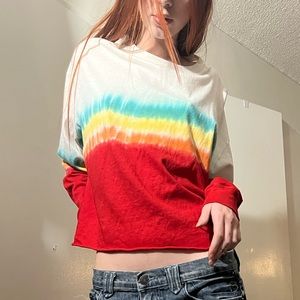Rainbow tie dye Free People Long Sleeve